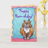 Carte Centre de la fête du chat Ginger (Fleur jaune)