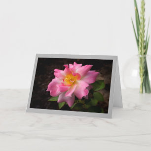 Carte Centre d'or de rose vibrant de rose