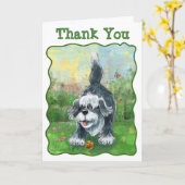 Carte Centre Shaggy Sheep Chien (Fleur jaune)