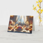 Carte Centre Thankesgiving Turkey (Fleur jaune)