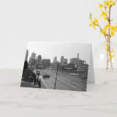Carte Centre-ville de Kansas City Skyline - Photo noir e (Fleur jaune)