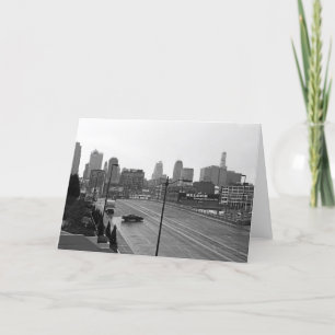 Carte Centre-ville de Kansas City Skyline - Photo noir e