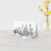 Carte Centre-ville NYE Cadeaux de vacances à New York Ca (Fleur jaune)