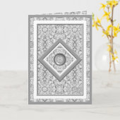 Carte Céramique gris dentelle (Fleur jaune)