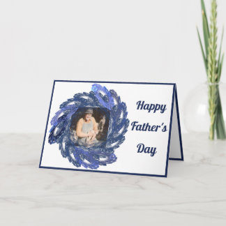 Carte Cercle de cadre d'art fractal bleu Bonne fête des