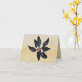 Carte Cercle de poulets mangeant de la pastèque Photo in (Fleur jaune)