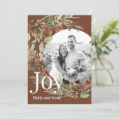 Carte Cercle de verdure de Noël Photo Joy (Debout devant)