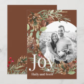 Carte Cercle de verdure de Noël Photo Joy (Devant / Derrière)