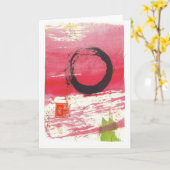Carte Cercle magenta de zen (Fleur jaune)