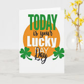 Carte cercle orange jour de chance (Fleur jaune)