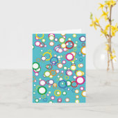 Carte Cercles Abstraits colorés, anniversaire (Fleur jaune)