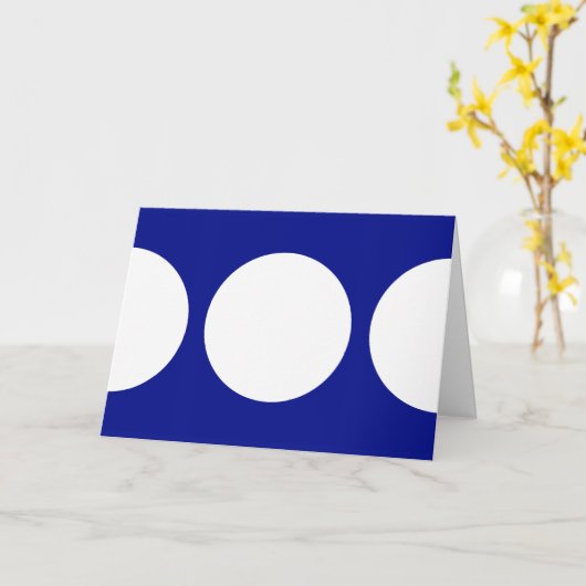 Carte Cercles blancs en bleu (Fleur jaune)