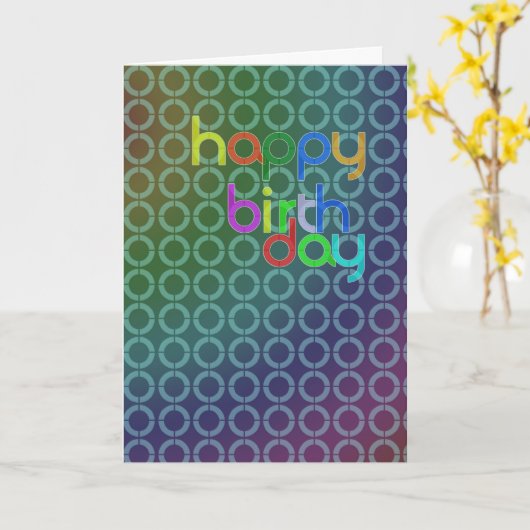 Carte Cercles d'anniversaire (Fleur jaune)