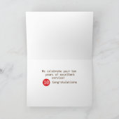 Carte Cercles d'anniversaire de l'employé de 10 ans (Intérieur)