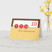 Carte Cercles d'anniversaire de l'employé de 10 ans (Fleur jaune)