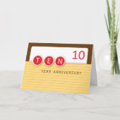 Carte Cercles d'anniversaire de l'employé de 10 ans (Devant)