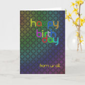 Carte Cercles d'anniversaire de nous tous (Fleur jaune)