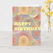 Carte Cercles d'anniversaire heureux (Fleur jaune)