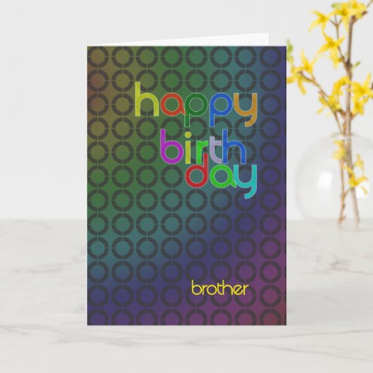 Carte Cercles d'anniversaire pour frère (Fleur jaune)