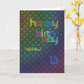 Carte Cercles d'anniversaire pour Nephew de 13 ans (Fleur jaune)
