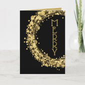 Carte Cercles et étoiles sur photo Noir Noël (Devant)