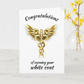 Carte Cérémonie de la cape blanche Or Médical  (Fleur jaune)