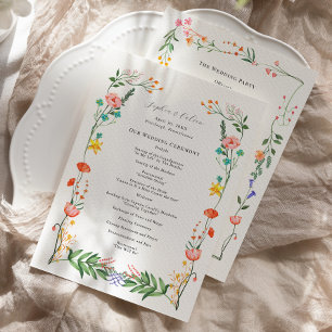 Carte Cérémonie de mariage de jardin secret
