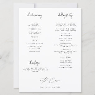 Carte Cérémonie de Mariage infographique Verdure minimal