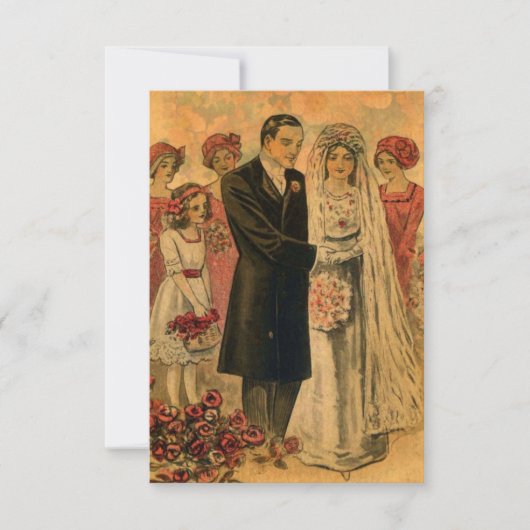 Carte Cérémonie de mariage vintage (Devant)