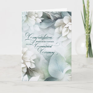 Carte Cérémonie d'engagement Félicitations Magnolia blan