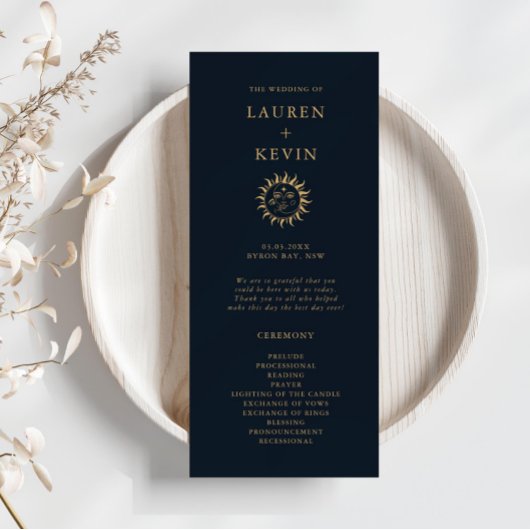 Carte Cérémonie du Mariage du soleil céleste et de la lu