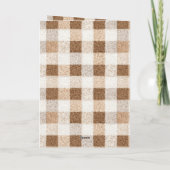 Carte Cerf à carreaux marron crème rustique de Noël (Dos)