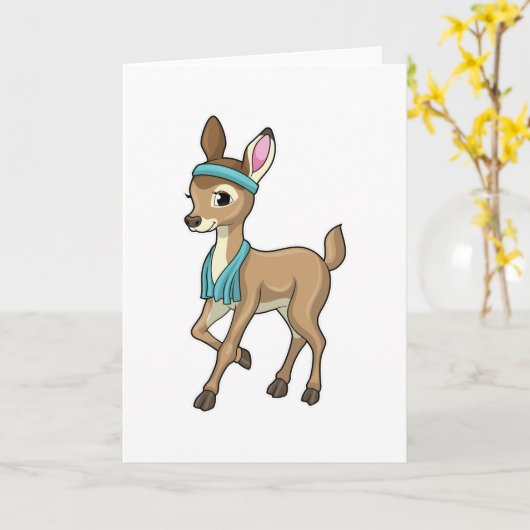 Carte Cerf à la forme avec serviette (Fleur jaune)