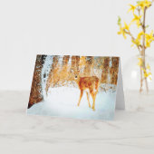 Carte Cerf à queue blanche dans un tableau à l'aquarelle (Fleur jaune)