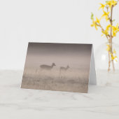 Carte Cerf à queue blanche - Matinée d'hiver calme  (Fleur jaune)