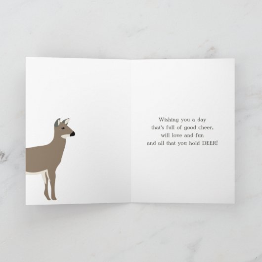 Carte Cerf à queue blanche Personnalisé Anniversaire per (Intérieur)