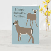 Carte Cerf à queue blanche Personnalisé Anniversaire per (Fleur jaune)