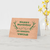 Carte Cerf Antlers Oncle Vintage Anniversaire (Fleur jaune)