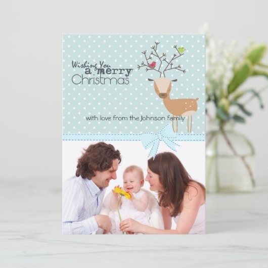 Carte Cerf aux oiseaux (Debout devant)