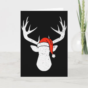 Carte Cerf avec chapeau de Père Noël Pyjama de Noël Cade