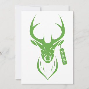 Carte Cerf blanc (vert)