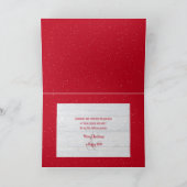 Carte cerf dans la neige et maison d'oiseaux rouge avec (Intérieur)