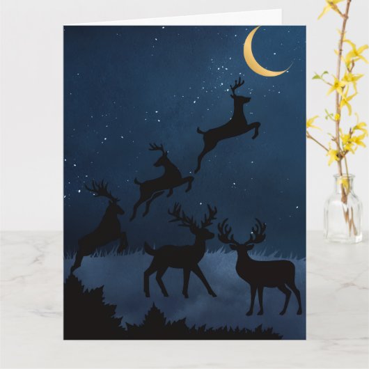 Carte Cerf de lune (Fleur jaune)