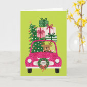 Carte Cerf de Noël (Fleur jaune)