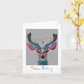 Carte Cerf de Noël (Fleur jaune)