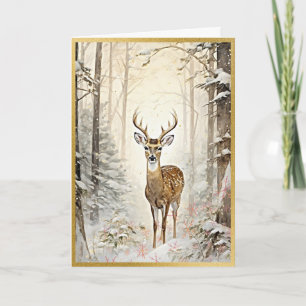 Carte Cerf de Noël gracieux