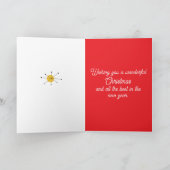 Carte Cerf de Noël Joyeux Noël Arbre de Fête de la neige (Intérieur)