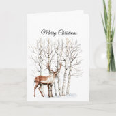 Carte Cerf élan Noël à la crème (Devant)