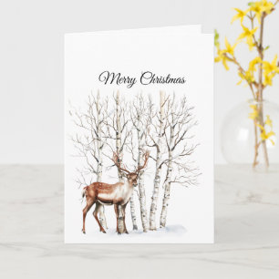 Carte Cerf élan Noël à la crème