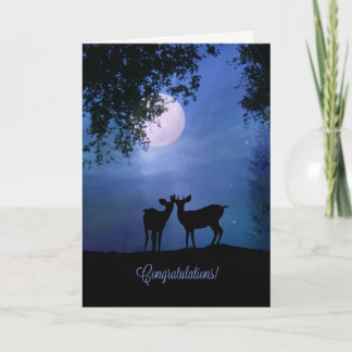 Carte Cerf Faune Animale Félicitations Mignon Mariage